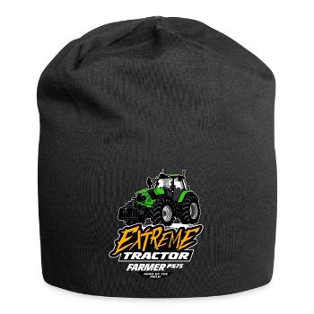 Traktor - Schlepper - Landwirt - Bauer - Jersey-Beanie - Schwarz - Vorne