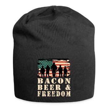 Bacon, Beer and Freedom - Jersey Beanie - black - Front