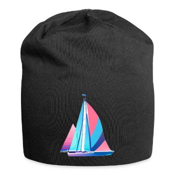 Segeln Segelsport Segelboot Segelschiff Segler - Jersey-Beanie - Schwarz - Vorne