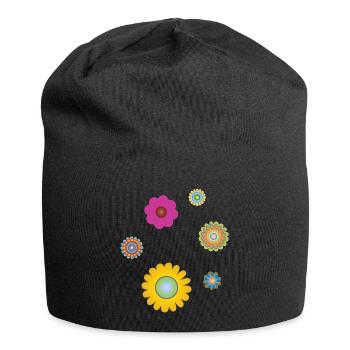 Flower Power - Jersey Beanie - black - Front