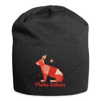 Frohe Ostern - Polygon Hase - Jersey-Beanie - Schwarz - Vorne