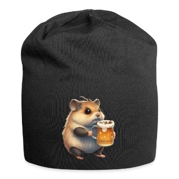 Little fat beer lover: Hamster - Jersey Beanie - black - Front