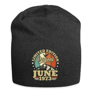 Geburtstagsgeschenk geboren im Juni 1973 - Jersey-Beanie - Anthrazit - Vorne