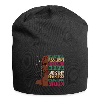 Citation d’une fille afro-américaine d’origine afro-américaine - Bonnet en jersey - noir - Devant