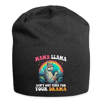MAMA LLAMA N’A PAS EU LE TEMPS POUR LE DRAME - Bonnet en jersey - noir - Devant