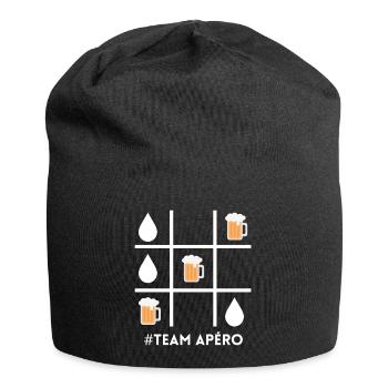 team apéro, bière, fan de bière - Bonnet en jersey - noir - Devant
