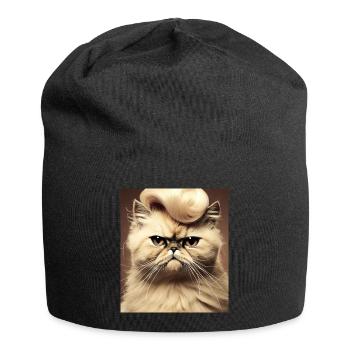 Chat persan Negan: Rockabilly - Bonnet en jersey - noir - Devant