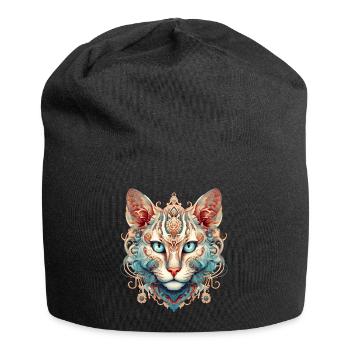Imaginary cat's head: an artistic mix - Jersey Beanie - black - Front