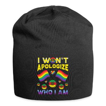 LGBT, Regenbogen, Stolz - Jersey-Beanie - Schwarz - Vorne