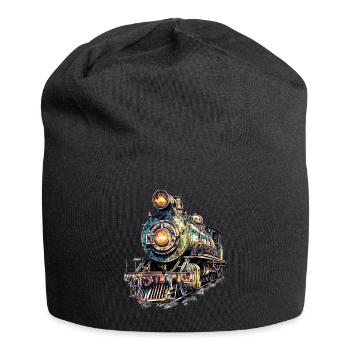 Eine Dampflok weckt Kindheitserinnerungen - Jersey-Beanie - Schwarz - Vorne