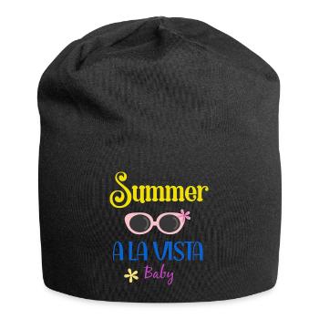 Sommerferien - Summer Vibes - Jersey-Beanie - Schwarz - Vorne