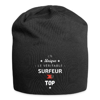 Le véritable surfeur au top - Bonnet en jersey - noir - Devant