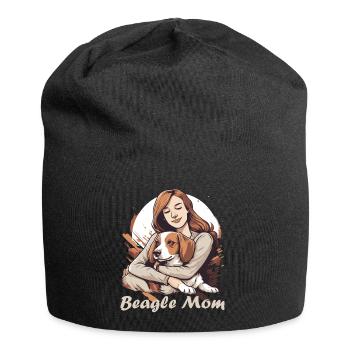 Beagle Mama - Hunde Liebhaberinnen Geschenkidee - Jersey-Beanie - Schwarz - Vorne