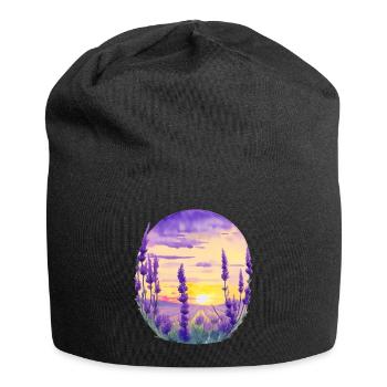 Champ de lavande - Bonnet en jersey - noir - Devant