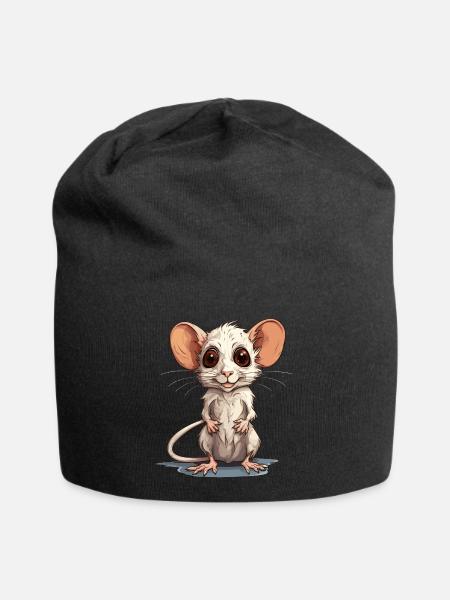 süße Maus - Jersey-Beanie - Schwarz
