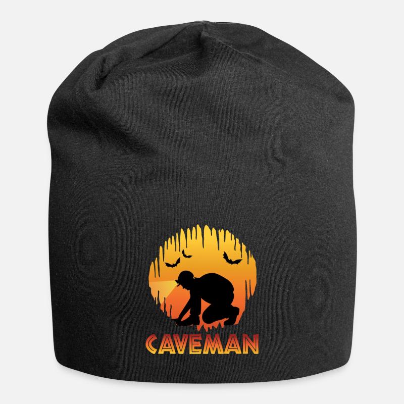 Caveman - Caving - Cave Explorer Speleology - Jersey Beanie - black