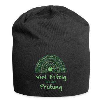 Viel Erfolg bei der Prüfung - Motivation - Jersey-Beanie - Schwarz - Vorne