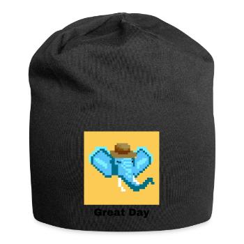Grand jour éléphant - Bonnet en jersey - noir - Devant