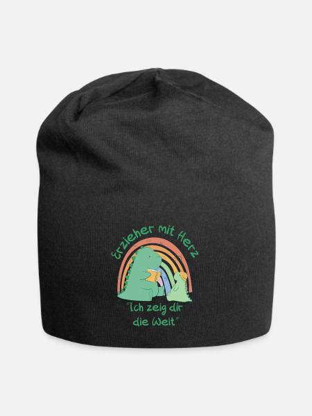 Erzieher mit Herz - Ich zeig dir die Welt - Jersey-Beanie - Schwarz