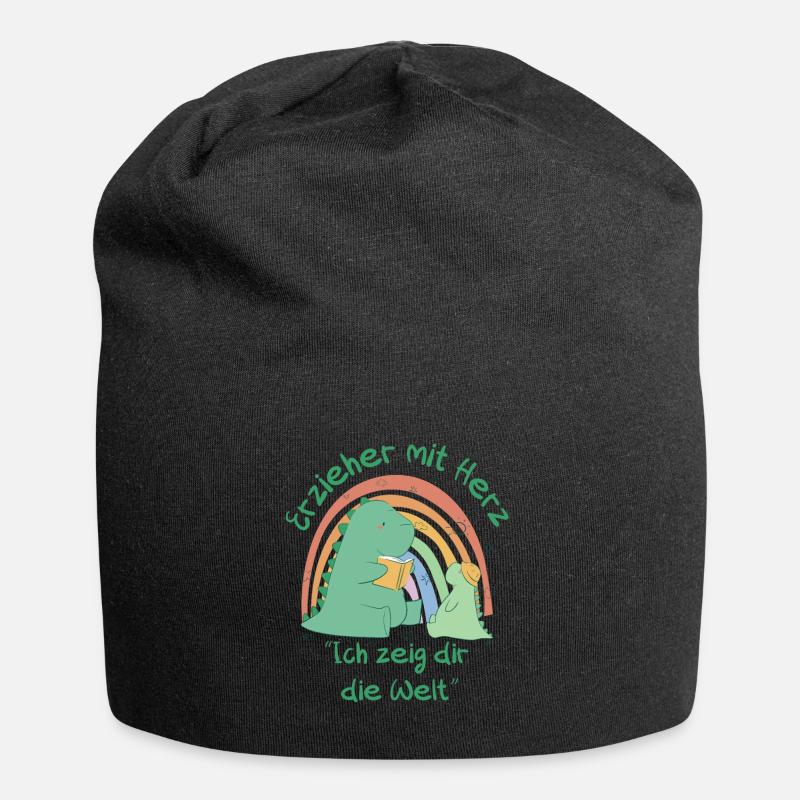 Erzieher mit Herz - Ich zeig dir die Welt - Jersey-Beanie - Schwarz