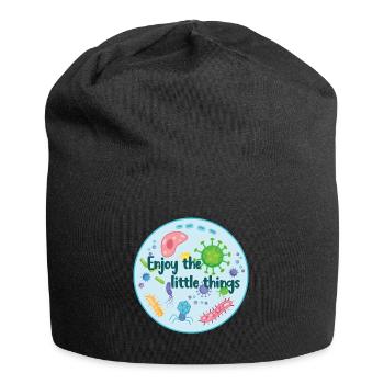 Viel Spaß mit den kleinen Dingen - Lustige Mikrobiologie - Jersey-Beanie - Schwarz - Vorne