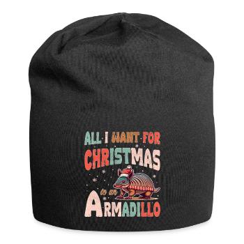 Tout ce que je veux pour Noël, c’est un tatou - Bonnet en jersey - noir - Devant