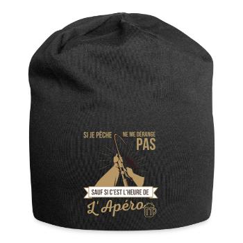tee-shirt humoristique pour ceux qui aime la pêche - Bonnet en jersey - noir - Devant