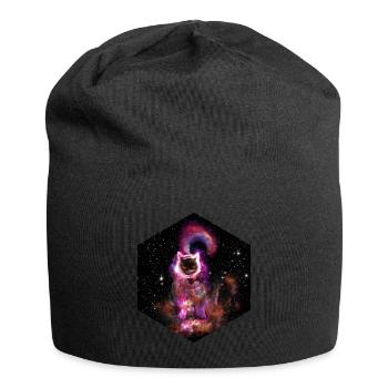 le trou noir connu sous le nom de votre chat (AUTOCOLLANTS & MAJUSCULES) - Bonnet en jersey - noir - Devant