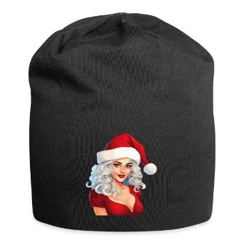Weihnachtsfrau Sexy Weihnachten Ugly Christmas - Jersey-Beanie - Schwarz - Vorne