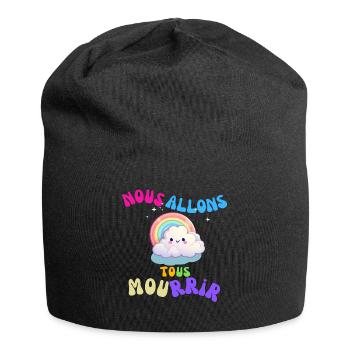 Nuage Arc-en-Ciel Mignon et Mordant - Bonnet en jersey - noir - Devant