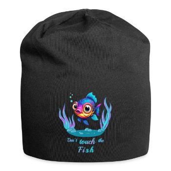 Fass den Fisch nicht an ! - Jersey-Beanie - Schwarz - Vorne