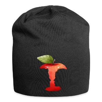 Silhouette des Apfelgesichts - Jersey-Beanie - Schwarz - Vorne