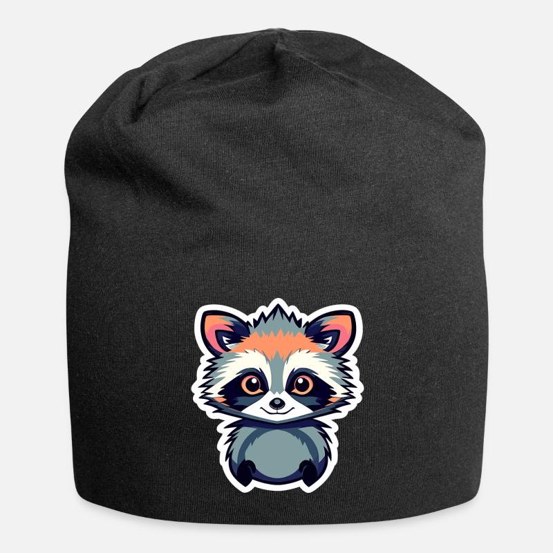 Illustration de raton laveur - Bonnet en jersey - noir