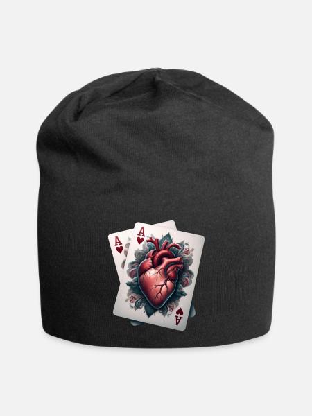 Herz Ass - Jersey-Beanie - Schwarz