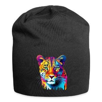 Colorful Leopard Paint Splashes Splashes of Paint - Jersey Beanie - black - Front