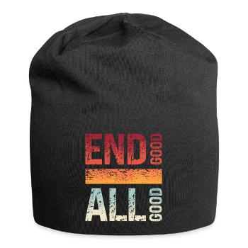 Denglisch Ende Gut Alles Gut Englischlehrer Spruch - Jersey-Beanie - Schwarz - Vorne