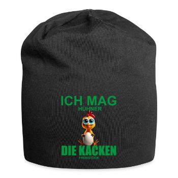 Ich mag Hühner - Jersey-Beanie - Schwarz - Vorne