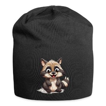 raccoon logo raccoon - Jersey Beanie - black - Front