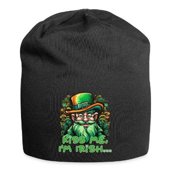 St. Patrick´s Day Kiss me I´m irish Leprechaun - Jersey-Beanie - Schwarz - Vorne