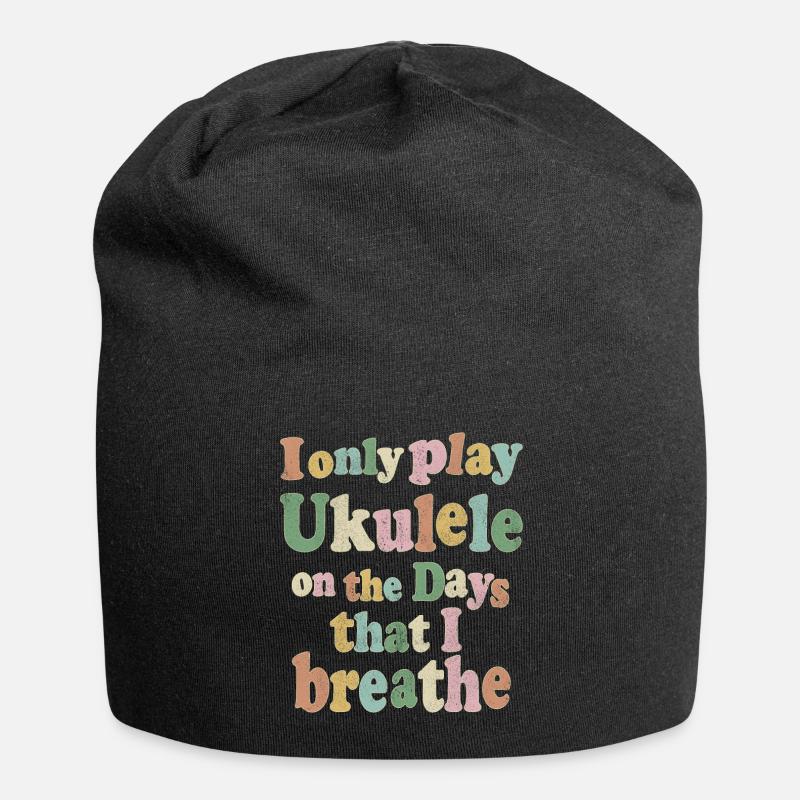 I only play Ukulele on the days that I - Jersey-Beanie - Schwarz