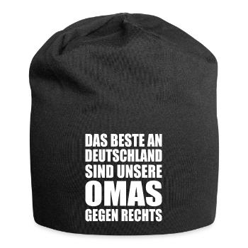 beste an deutschland sind unsere omas gegen rechts - Jersey-Beanie - Schwarz - Vorne