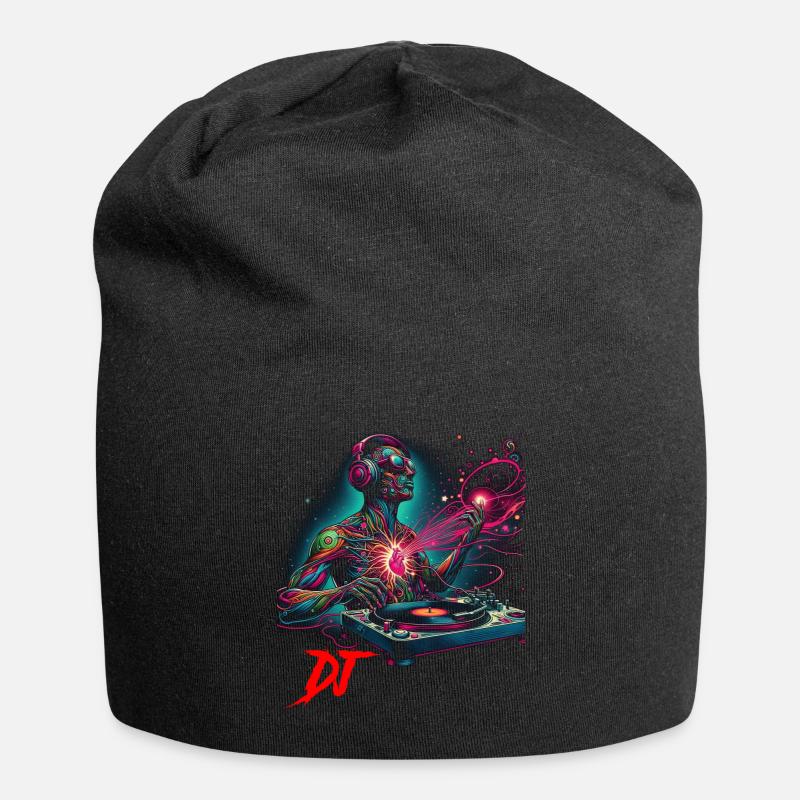 Dj - Jersey-Beanie - Schwarz