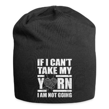 Wenn ich mein Garn nicht nehmen kann, gehe ich nicht - Stricken - Jersey-Beanie - Schwarz - Vorne