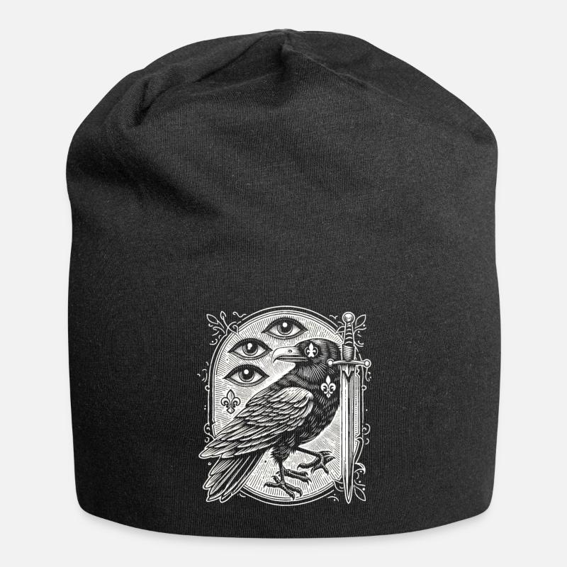 Raven Three - Jersey Beanie - black