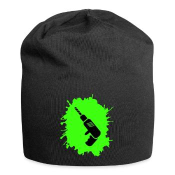 bohrmaschine klecks handwerker - Jersey-Beanie - Schwarz - Vorne