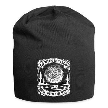 Go with the flow - Jersey-Beanie - Schwarz - Vorne