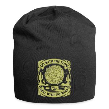 Go with the flow - Jersey-Beanie - Schwarz - Vorne