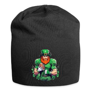 St. Patrick’s Day Shamrock Football américain - Bonnet en jersey - noir - Devant