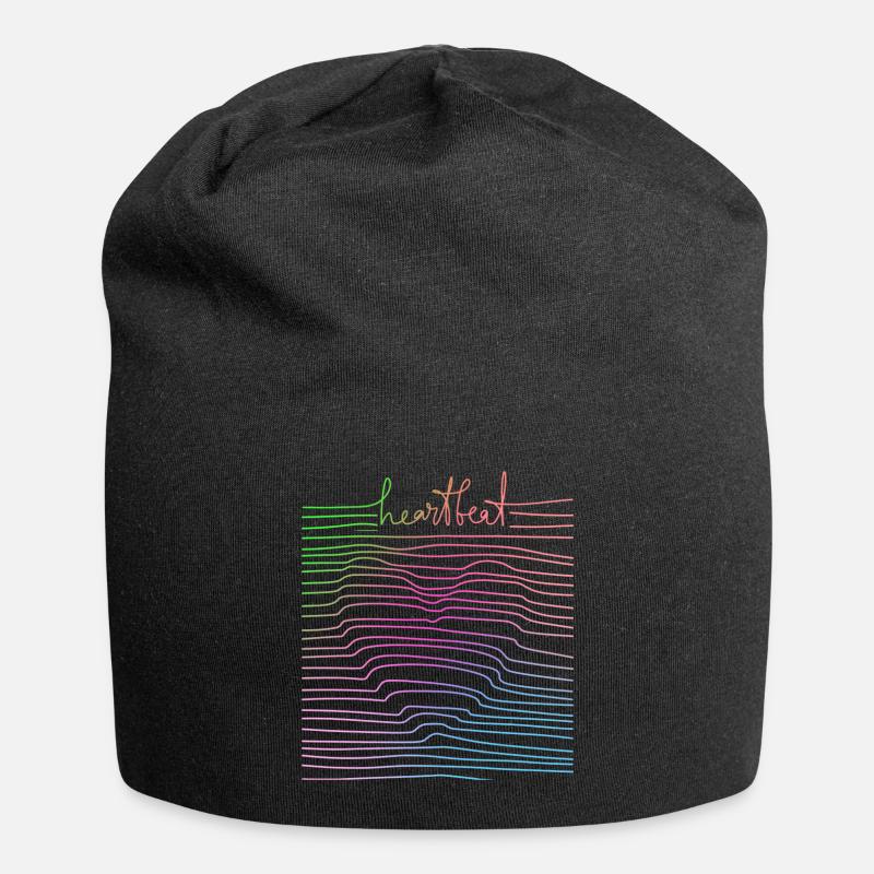Heartbeat - Jersey-Beanie - Schwarz