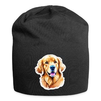 Aquarelles Golden Retriever - Bonnet en jersey - noir - Devant